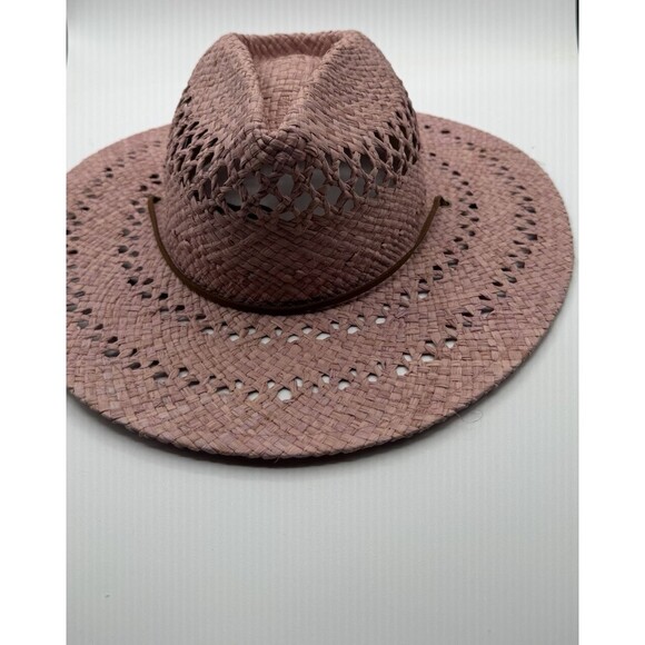 Wyeth Straw Hat Women Preppy Pink Vacation Summer Resort Beach One Size New main image 6